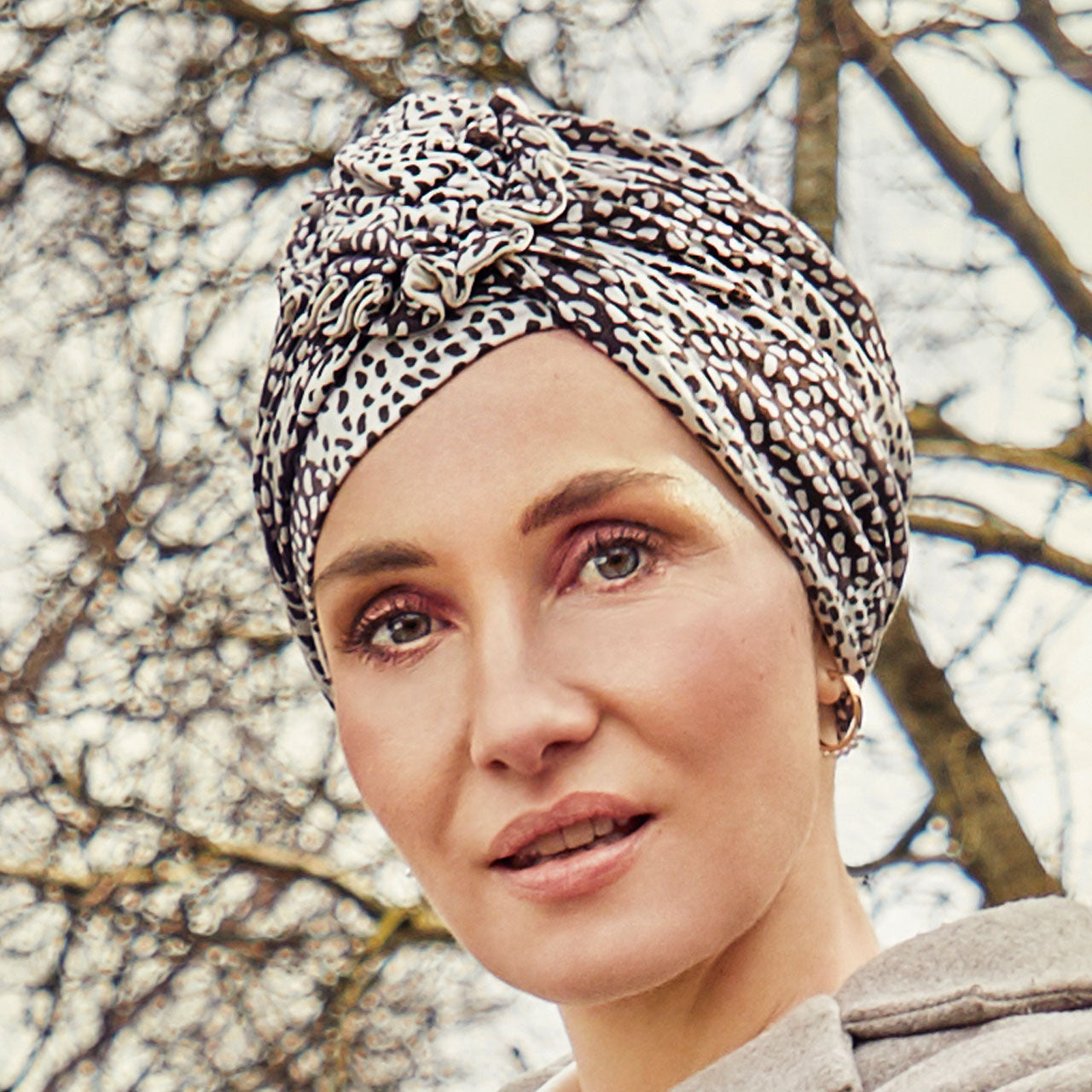 HocLotus Turban - Printed 0792 Patchwork Leo