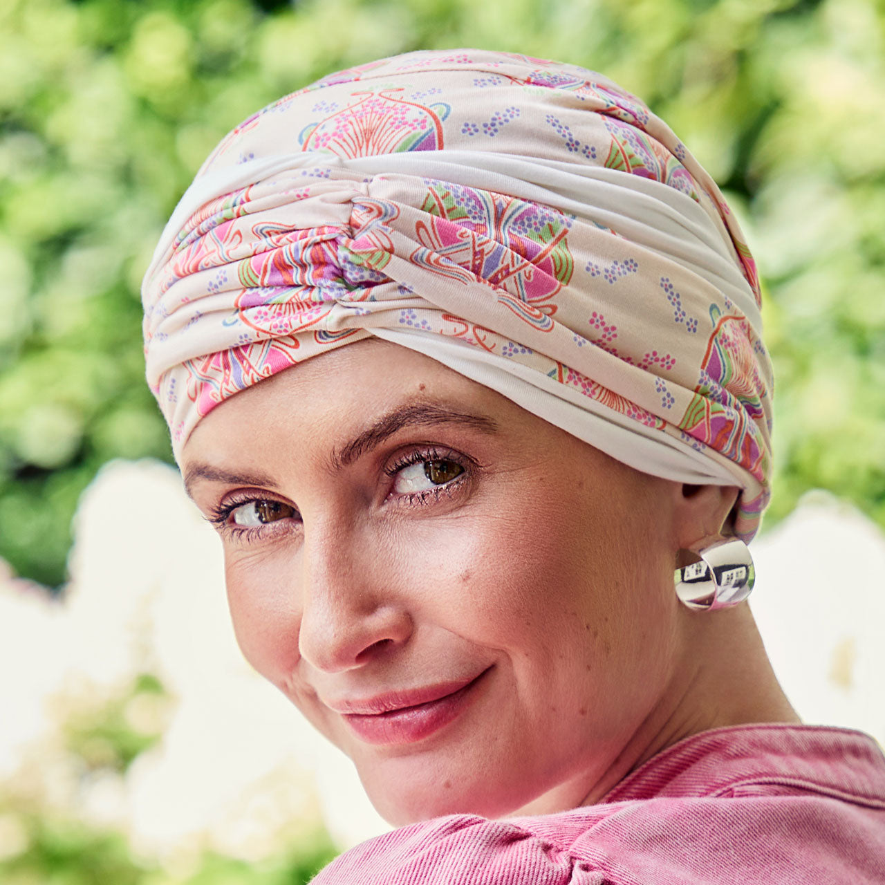 HocKarma Turban with Headband - Printed  4023 Crocus Kaleidos